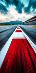 High-Speed Race F1 Car Blazing Past the Grandstand During a Thrilling Motorsports Event.