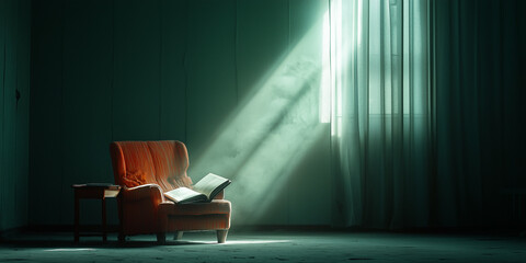 Fototapeta premium Sunbeams Through a Window in an Empty Room