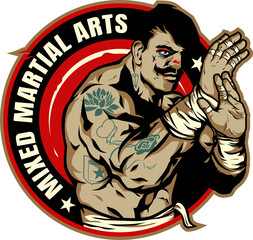 illustration of a man martial arts vector