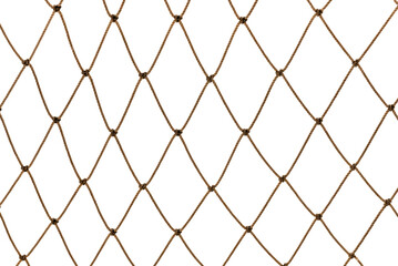 Football or tennis net. Rope mesh on a white background close-up