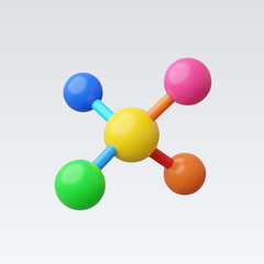 Fototapeta premium 3d Realistic Atom icon vector Illustration