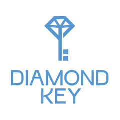 diamond key minimalist logo design