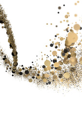 Cascading Splendor: Striking 3D Illustration Showcasing a Dazzling gold Confetti Display