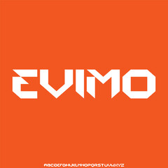 bold display font alphabet vector set