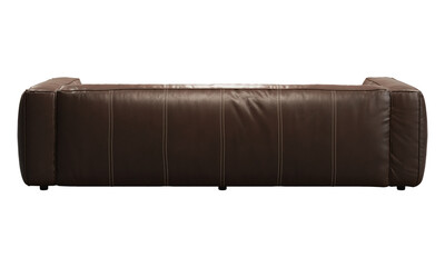 Modern brown leather upholstery sofa with. 3d render.