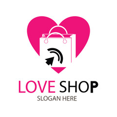 love shop logo design template