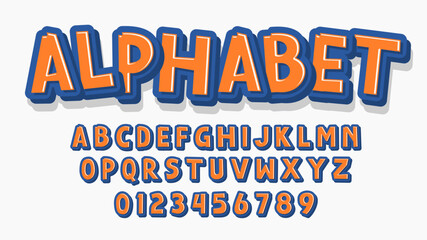 Colorful English alphabet font, Letters and numbers