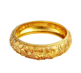 Golden Bangle with Floral Patterns