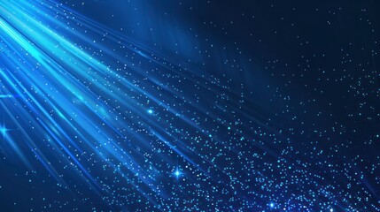 Obraz premium Abstract Blue Light Rays with Glowing Dust