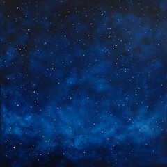 Fototapeta premium A vibrant deep navy blue sky is sprinkled with softly glowing blue-white stars