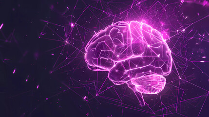 Abstract purple human brain. technology brain background 

