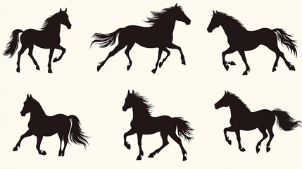 The set of horses silhouettes.