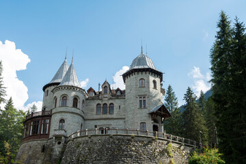 Fototapeta premium Savoy Castle situated in Gressoney Saint Jean Aosta Valley Italy