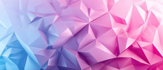 Obraz premium A vibrant, abstract polygonal background featuring soft pink and blue hues, perfect for creative designs and modern projects.