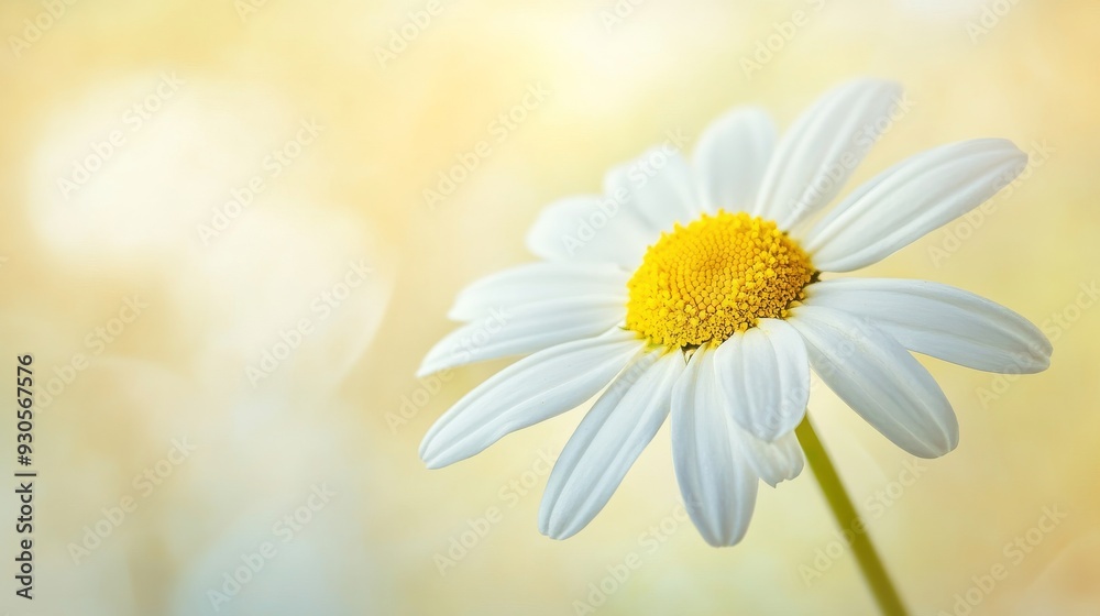 Wall mural Close-up of a single white daisy