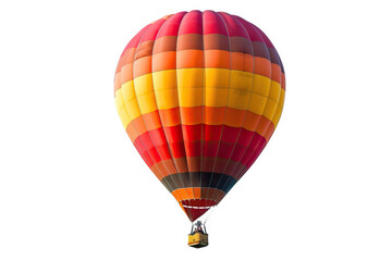 Naklejka premium Experience the thrill of hot air ballooning as a colorful aerostat soars through the magenta-tinted sky. Perfect for air travel and recreation enthusiasts.