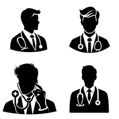 Male Doctor icon silhouette