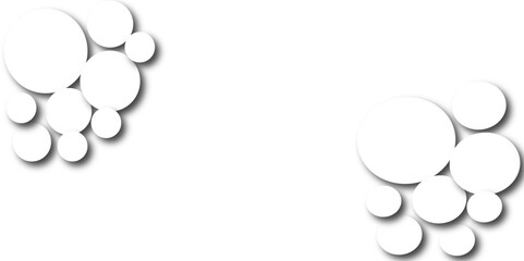 Modern abstract white bubble background with circles. Banner pattern with copy space Abstract blank geometric circle abstract white background with circles cut out drop shadow background.