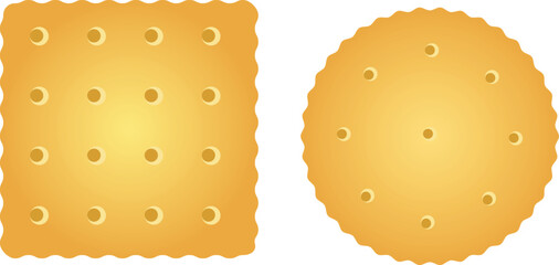 Square and Circle Biscuit Illustration