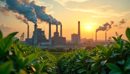 Fototapeta premium CCUS Process - Capturing, Converting, and Storing Carbon Emissions to Mitigate Climate Impact