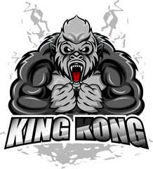illustration of a king kong vector