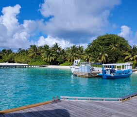 boat on the sea Maldives 