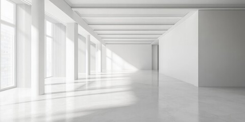 Obraz premium White empty interior with 3D rendering elements