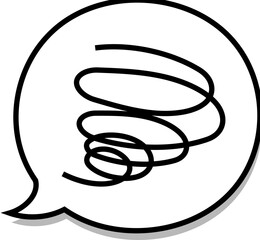 WEBやチラシで使える可愛い黒色グルグル吹出しのシンプルベクターアイコン