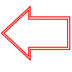 赤色矢印デザインのシンプルアイコンベクターイラスト