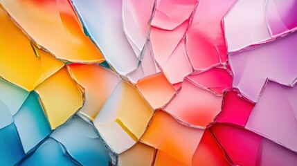 Fototapeta premium A close up of a colorful abstract painting with broken pieces, AI