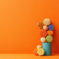 Obraz premium Traditional Diwali sweets, beautifully arranged, 3D illustration