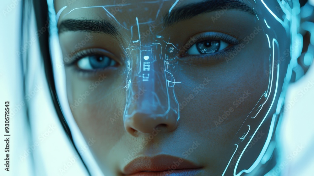 Poster an advanced agi system scans intricate data patterns, showcasing its analytical capabilities within 