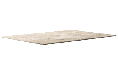 Modern beige throw rug with high pile. 3d render
