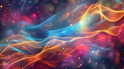 Abstract Galaxy with Shimmering Waves