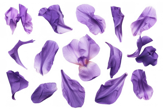 Scattered Purple Iris Petals