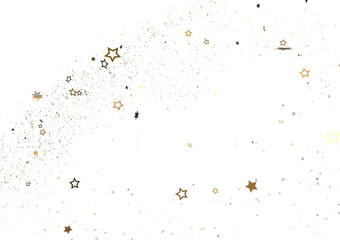 Stars - Banner with golden decoration. Festive border with falling glitter dust and stars.