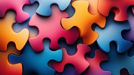 Obraz premium Colorful Puzzle Pieces Abstract Background