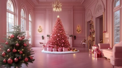 Pink christmas Theme wallpaer