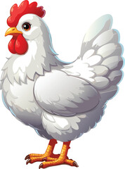 Cute Chicken vector cartoon illustration