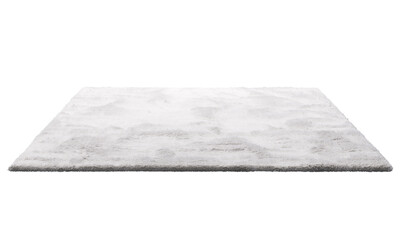 Modern white throw rug with high pile. 3d render