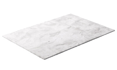 Modern white throw rug with high pile. 3d render