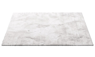 Modern white throw rug with high pile. 3d render