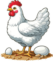 Cute Chicken vector cartoon illustration