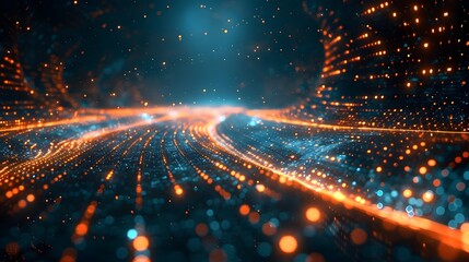Fototapeta premium Quantum Computing Optimizing Telecommunications Data Transmission and Network Efficiency with Advanced Algorithms