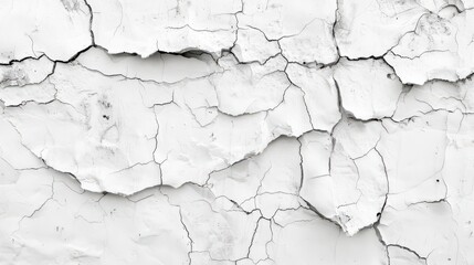 Obraz premium Abstract textured white plaster wall with subtle cracks and a rough surface, featuring minimalist, natural imperfections, ideal for rustic or vintage design backdrops.