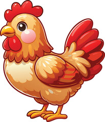 Cute Chicken vector cartoon illustration