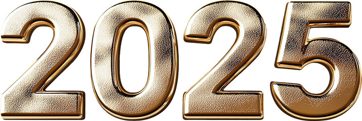 2025 font 3D rendered in shiny gold.
Generative AI