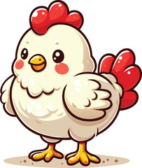 Cute Chicken vector cartoon illustration