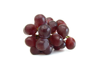 Bunch of red grapes Isolated on white background.