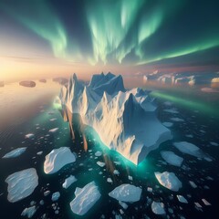  Atlantic ice burgs with sea water